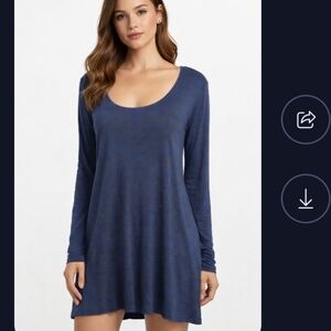 bryn Walker Blue Long Sleeve Dress